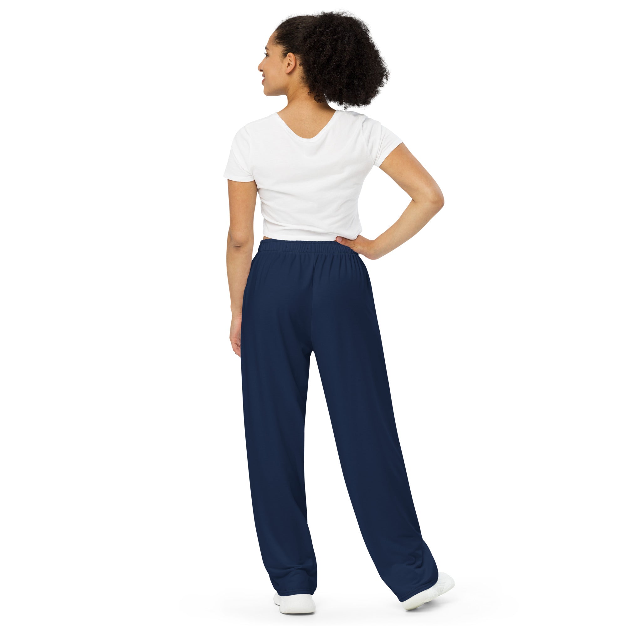 Navy Blue Wide-Leg Lounge Pants
